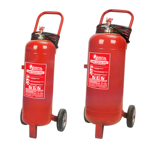 Arabalı Kuru Tozlu Yangın Söndürme Cihazları